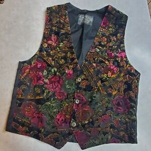 Vintage 1980s Floral Capelli New York Vest